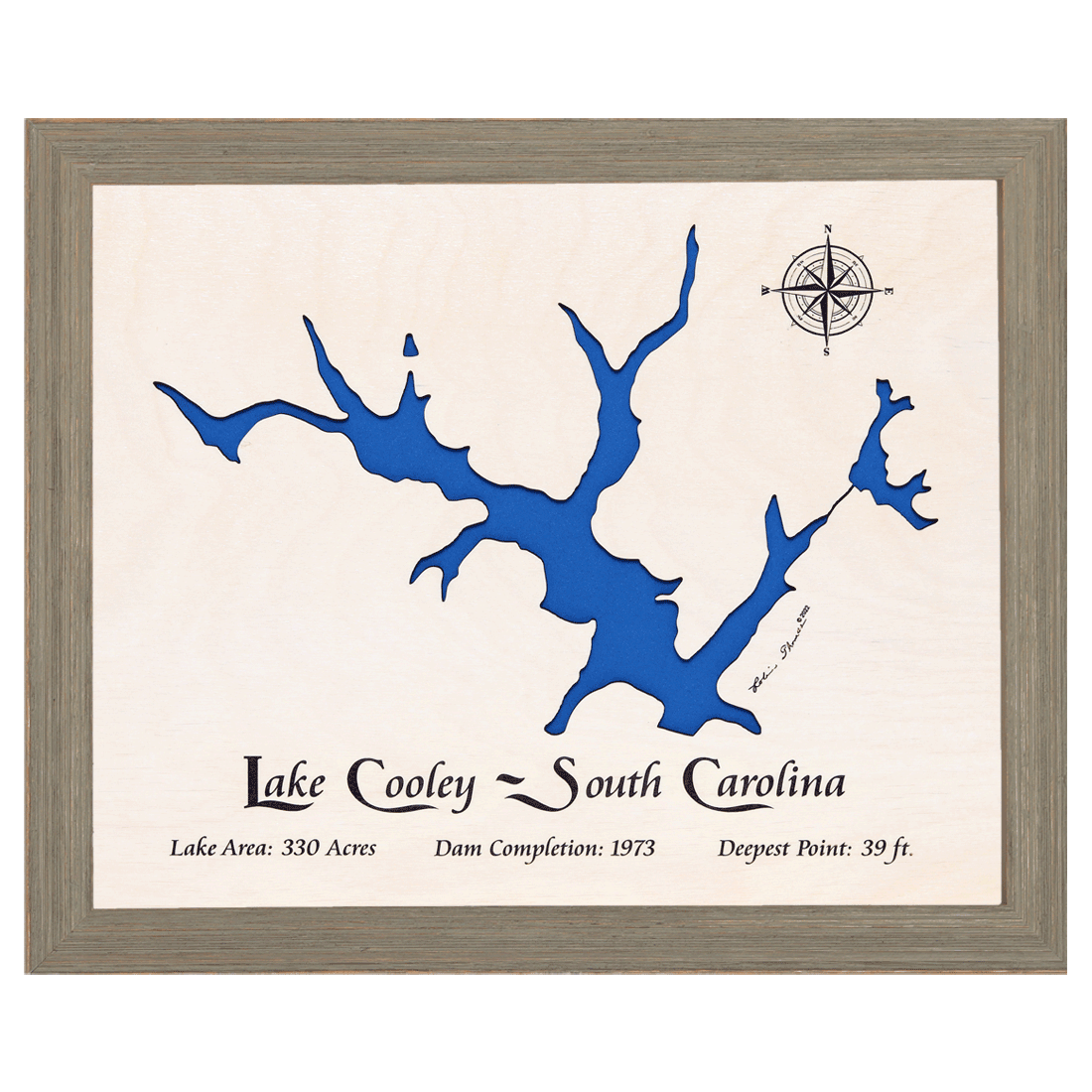Lake Cooley, South Carolina White Washed Wood and Rustic Gray Frame La ...