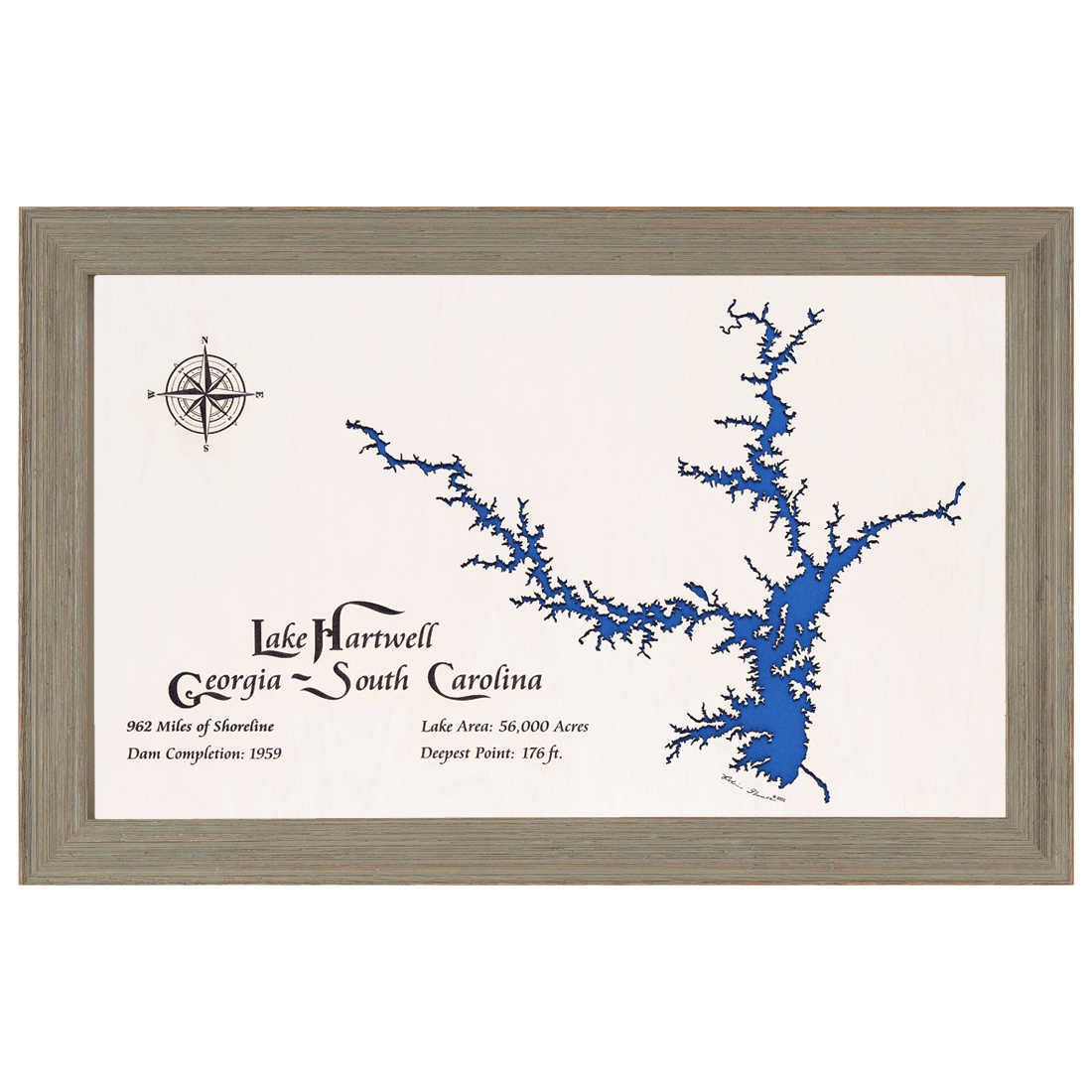 Lake Hartwell, and South Carolina White Washed Wood and Rustic
