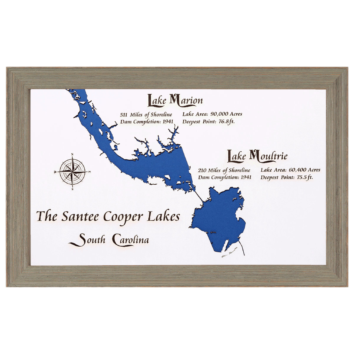 Santee Cooper Lakes, South Carolina White Washed Wood and Rustic