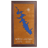 Lake Robinson, Greer, South Carolina Stained Wood and Dark Walnut Frame Lake Map Silhouette