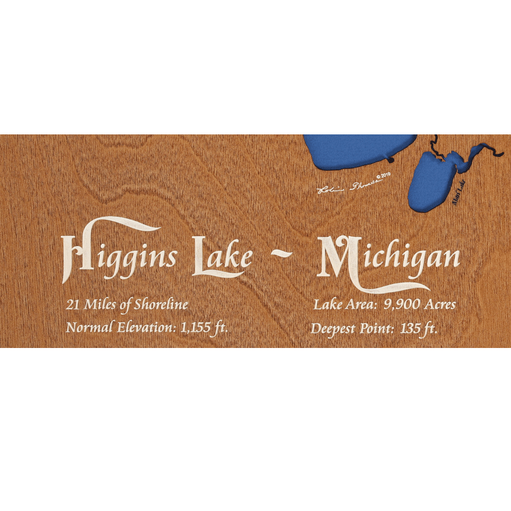 Higgins Lake, Michigan Custom Crafted Silhouettes