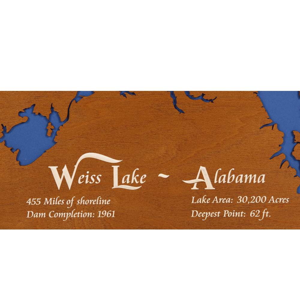 Weiss Lake - Alabama Engraved Map Bottle with Bamboo Top in Matte Whit —  JACE Maps