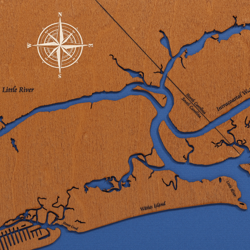 Cherry Grove, South Carolina Stained Wood and Distressed White Frame L