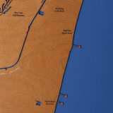 Myrtle Beach, South Carolina Stained Wood and Dark Walnut Frame Lake Map Silhouette