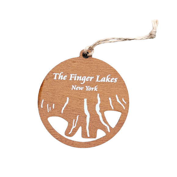 The Finger Lakes, New York Wooden Ornament
