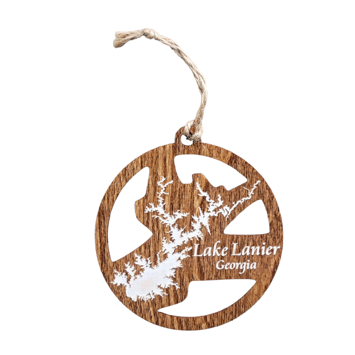 Lake Lanier, Georgia Wooden Ornament – Custom Crafted Silhouettes