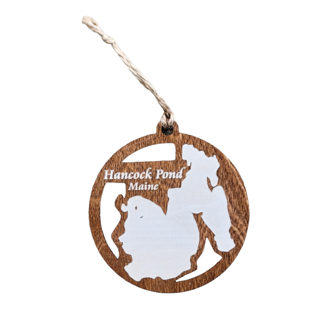 Hancock Pond, Maine Wooden Ornament Custom Crafted Silhouettes