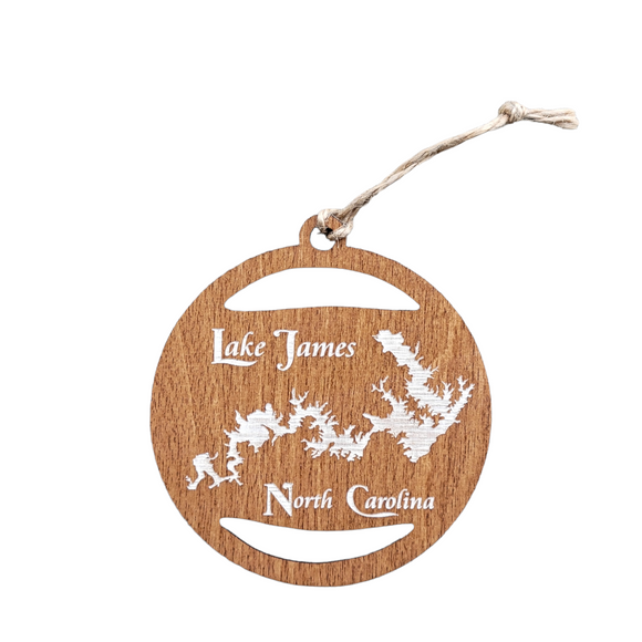 Lake James, North Carolina Wooden Ornament