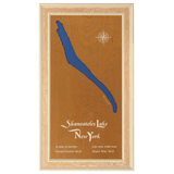 Skaneateles Lake, New York Stained Wood and Distressed White Frame Lake Map Silhouette