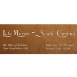 Lake Marion, South Carolina Stained Wood and Distressed White Frame Lake Map Silhouette