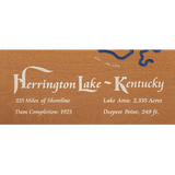Herrington Lake, Kentucky Stained Wood and Dark Walnut Frame Lake Map Silhouette