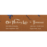 Old Hickory Lake, Tennessee Stained Wood and Distressed White Frame Lake Map Silhouette