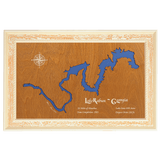 Lake Rabun, Georgia Stained Wood and Distressed White Frame Lake Map Silhouette
