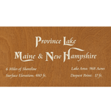 Province Lake, Maine & New Hampshire Stained Wood and Distressed White Frame Lake Map Silhouette
