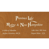 Province Lake, Maine & New Hampshire Stained Wood and Distressed White Frame Lake Map Silhouette