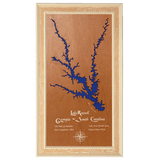 Lake Russell, Georgia and South Carolina Stained Wood and Distressed White Frame Lake Map Silhouette