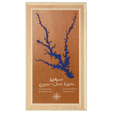 Russell, Georgia and South Carolina Stained Wood and Distressed White Frame Lake Map Silhouette