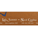 Lake Summit, North Carolina Stained Wood and Distressed White Frame Lake Map Silhouette