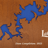 Lake James, North Carolina Stained Wood and Distressed White Frame Lake Map Silhouette