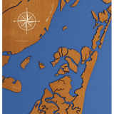Southport, North Carolina Stained Wood and Distressed White Frame Lake Map Silhouette