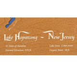 Lake Hopatcong, New Jersey Stained Wood and Distressed White Frame Lake Map Silhouette