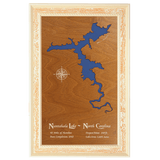 Nantahala Lake, North Carolina Stained Wood and Distressed White Frame Lake Map Silhouette