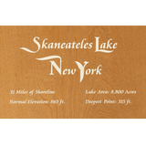 Skaneateles Lake, New York Stained Wood and Distressed White Frame Lake Map Silhouette