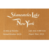 Skaneateles Lake, New York Stained Wood and Distressed White Frame Lake Map Silhouette