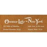 Owasco Lake, New York Stained Wood and Distressed White Frame Lake Map Silhouette