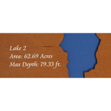 Abel Lakes, Nebraska Stained Wood and Dark Walnut Frame Lake Map Silhouette
