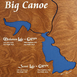 The Lakes at Big Canoe, Georgia Stained Wood and Dark Walnut Frame Lake Map Silhouette