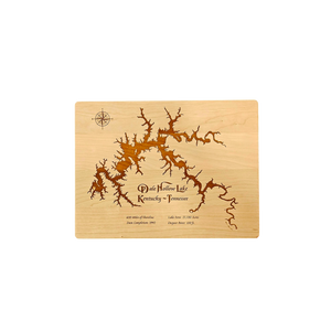 Dale Hollow Lake, Kentucky and Tennessee Engraved Cherry Cutting Board