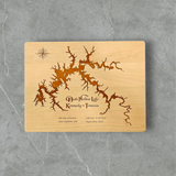 Dale Hollow Lake, Kentucky and Tennessee Engraved Cherry Cutting Board
