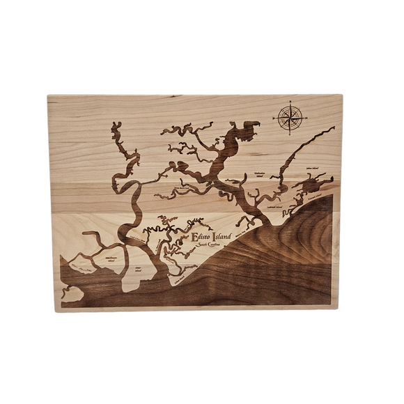 Edisto Island, South Carolina Engraved Cherry Cutting Board