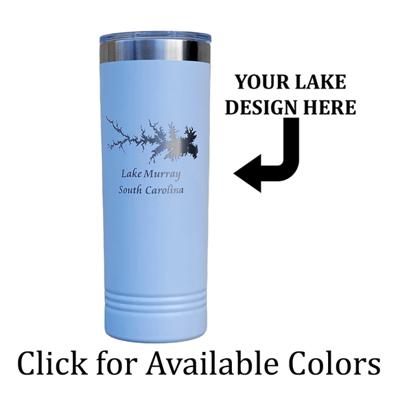 Great East Lake, Maine and New Hampshire 22oz Slim Engraved Tumbler