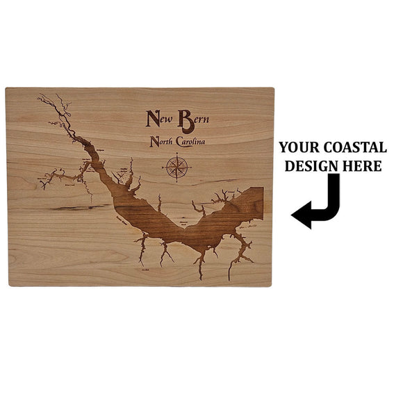 Oak Island, North Carolina Engraved Cherry Cutting Board