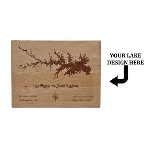 Cedar Cliff Lake, North Carolina Engraved Cherry Cutting Board