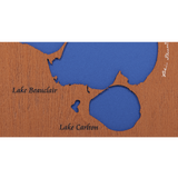 Lake Dora, Florida Stained Wood and Dark Walnut Frame Lake Map Silhouette