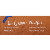 Lake George, New York Stained Wood and Dark Walnut Frame Lake Map Silhouette