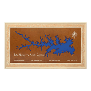 Lake Shasta, California Stained Wood and Distressed White Frame Lake Map Silhouette