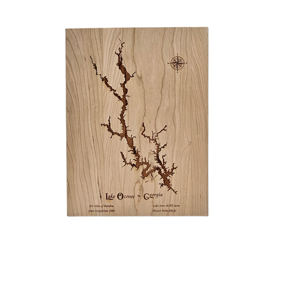 Lake Oconee, Georgia Engraved Cherry Cutting Board