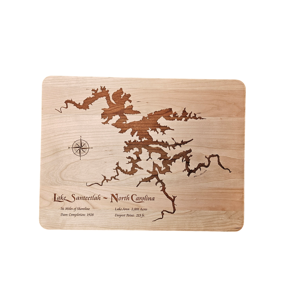 Lake Santeetlah, North Carolina Engraved Cherry Cutting Board