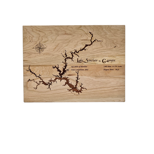 Lake Sinclair, Georgia Engraved Cherry Cutting Board