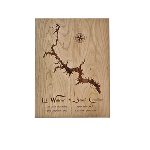 Lake Wateree, South Carolina Engraved Cherry Cutting Board
