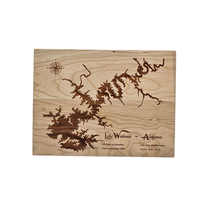 Lake Wedowee, Alabama Engraved Cherry Cutting Board