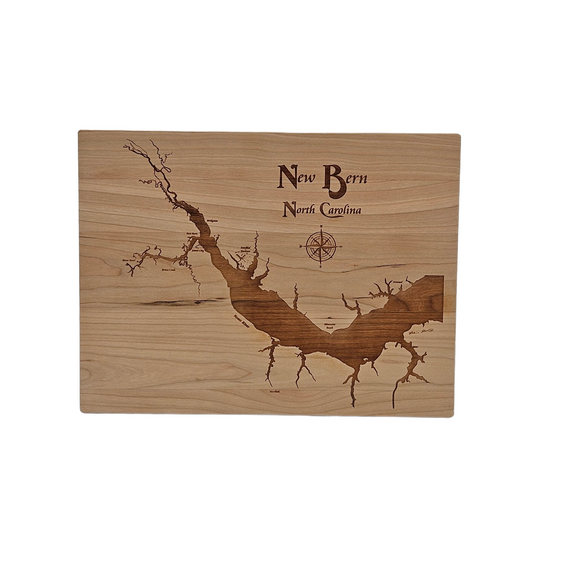 New Bern, North Carolina Engraved Cherry Cutting Board