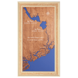 Santee Cooper Lakes to Charleston Harbor, South Carolina Stained Wood and Distressed White Frame Map Silhouette