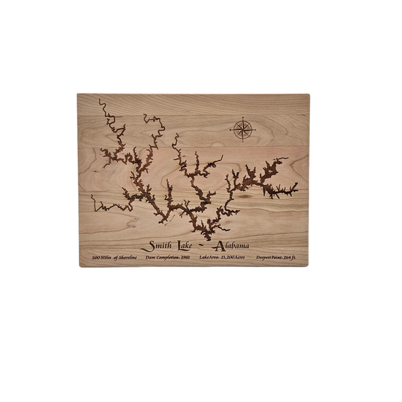 Smith Lake, Alabama Engraved Cherry Cutting Board