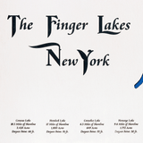 The Finger Lakes, New York White Washed Wood and Rustic Gray Frame Lake Map Silhouette