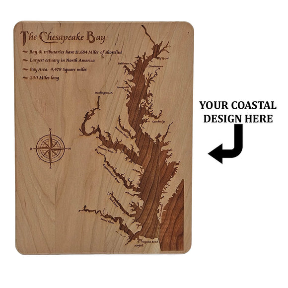 Mobile Bay, Alabama Engraved Cherry Cutting Board